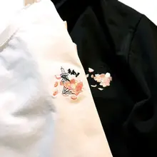 シンプル刺繍の短袖カップルトップス【男女兼用・カジュアルスタイル・極上の柔らかさ】（セットアップ対応）