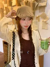 ユニークなデザインのベレー帽【スタッズ付き・ヒップホップスタイル・女性用】