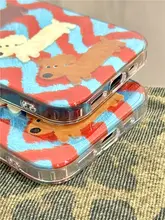 ウィンセントの波形ストライプダックスフンドブレスレット【iPhone用・極上の柔らかさ・2層シリコンケース・防落特性】