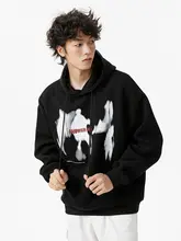HuiTouLv メンズフード付きスウェットシャツ【ヴィンテージスタイル・秋用・ルーズフィット・カジュアル】