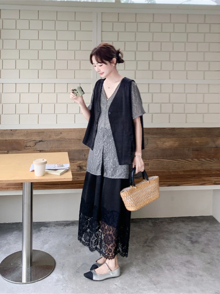 40代プチプラファッションに最適な新中式ヴィンテージ風セットアップ