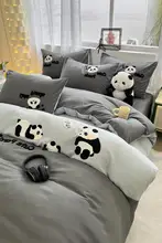 可愛いタオル刺繍のフィットシーツ＆カバー3点セット【水洗いコットン・シングルサイズ・寝具】（セットアップ対応）