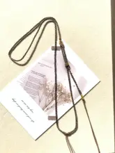 手作り編みネックレスロープ【二重吊り・女性用・翡翠・黄金・和田玉】