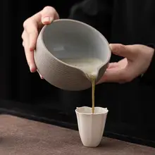 抹茶茶碗【粗陶・口付き・百本立・堀変色】（セットアップ対応）