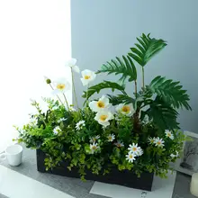 造花 フェイクグリーン 花器付き インテリア リビング 玄関 テレビボード デスク フラワーアレンジメント ディスプレイ