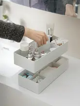 重ねて使える手提げ収納ボックス【化粧品整理・デスク周り・リモコン収納】（セットアップ対応）