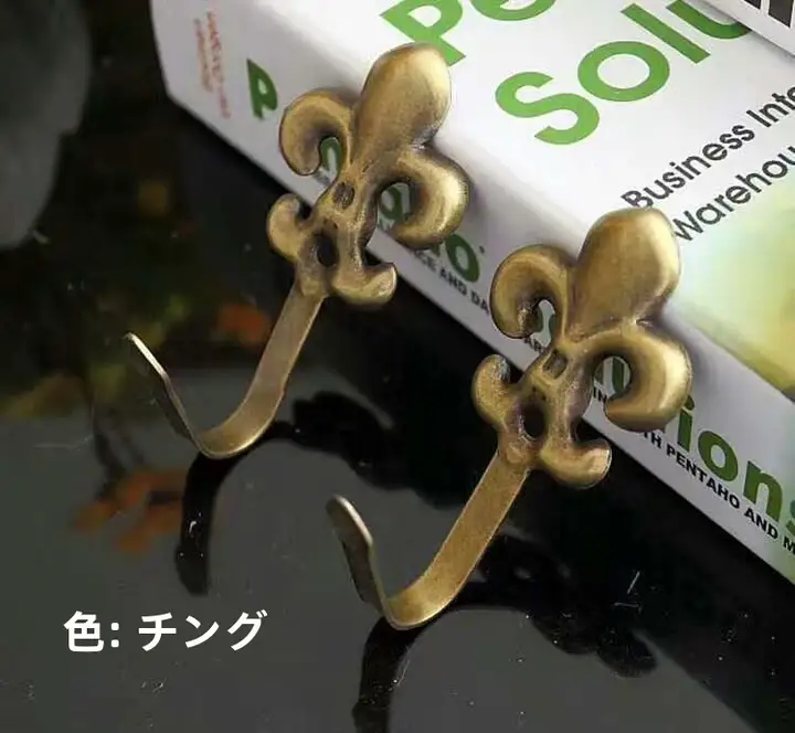 小花デザインのカーテンフック【欧州スタイル・壁掛け用・2個セット】