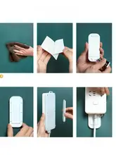粘着式 壁掛け電源タップ収納ボックス【無痕貼り付け・配線整理・固定器具】