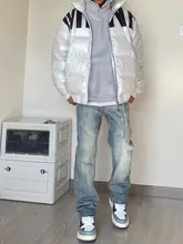 アメリカンハイストリート風 ビンテージウォッシュ加工 デニムパンツ【ルーズフィット・ストレート・ヒップホップスタイル】