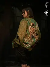 国風刺繍デザインのメンズエアフォーススタイルジャケット【春秋用・ビッグサイズ】