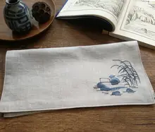 クラシックな刺繍デザインの全棉ハンカチ【中国古風・お土産用】
