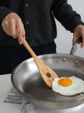 木製小型フライ返し【テフロン鍋用・キッチン用・家事調理器具】