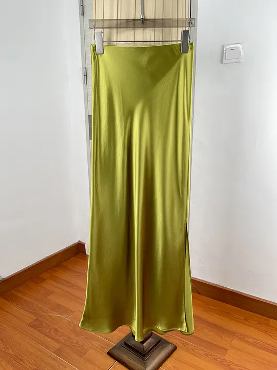 高ウエストロングシフォンマーメイドスカート【サイドスリット・体型カバー効果】