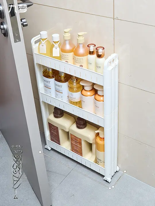 極薄デザインの浴室用トイレ横隙間収納ラック【スリムサイズ・省スペース利用】