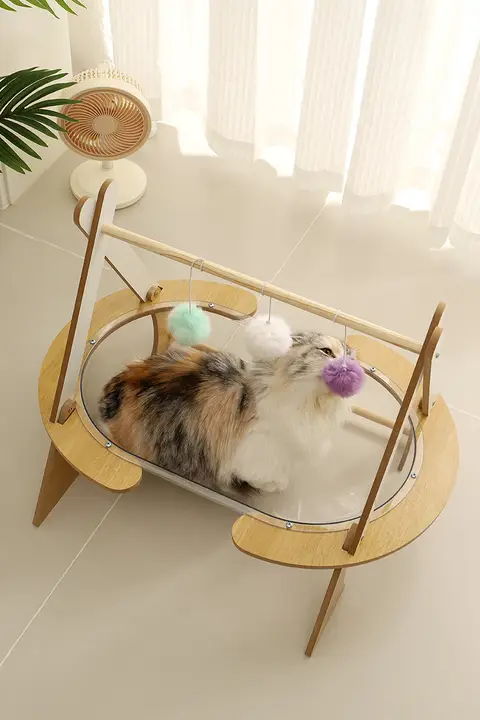 アクリル製の夏用猫ベッド【ハンモック型・半閉鎖式・子猫用・通年使用可】