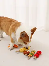 犬用おもちゃ 火鍋グリル風アニマルドール【中小型犬用・耐噛み・音鳴り・麻紐付き】