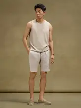 極上の柔らかさのリネン製ストレートカットショートパンツ【春夏用・通気性・ウエストゴム】
