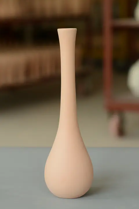 景徳鎮製 陶器製 花瓶【ドライフラワー用・インテリア装飾・シンプルデザイン】
