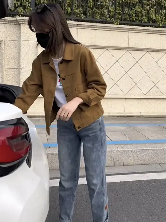 女性用 春秋用 デニムジャケット【ショート丈・カジュアルデザイン・小柄向け】