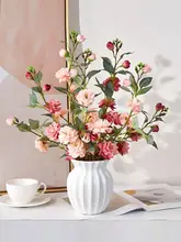 山茶花の造花【高級インテリア装飾・リビングやダイニング用】