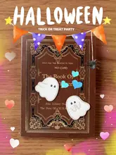 ハロウィン用ゴースト刺繍デコレーションシール【モバイルケースや手帳にぴったり・自己粘着タイプ】