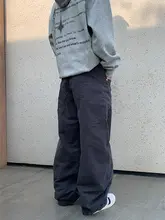 アメリカンヴィンテージ風 ワイドレッグパンツ【ストリートスタイル・スケボー用・男女兼用】（セットアップ対応）