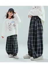 トレンド感あふれるキッズ秋用ワイドレッグパンツ【レディース・韓国風・おしゃれ】（セットア ップ対応）