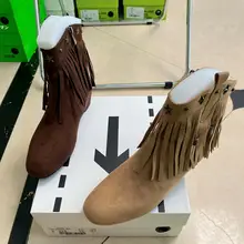 ヴィンテージ風マーチンブーツ【短靴・フリンジ・スタッズ・西部風】