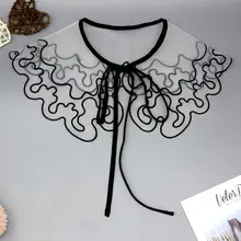 オーガンジー刺繍のリボンデザインの装飾襟【韓国スタイル・肩掛け用】