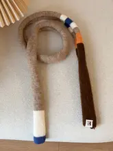 ストライプデザインの細長スカーフ【春秋用・レトロスタイル】