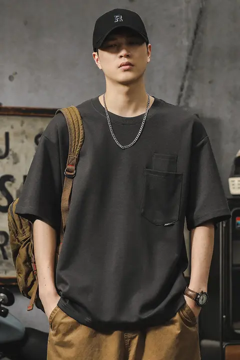 メンズ 夏用 Tシャツ【クルーネック・半袖・フィット・デザイン性あり・青少年向け】
