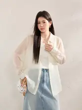 大きいサイズ レディース 軽やかでおしゃれなUVカットシャツ【フィット・オープンフロント】
