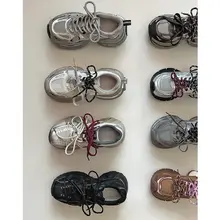 羊皮製 厚底ダディシューズ【ラウンドトゥ・二重紐・軽量・快適】