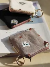 ミニポーチ ハンドメイド 布製 猫刺繍 キーケース イヤホンケース 小銭入れ リップケース
