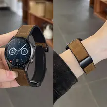 Samsung Galaxy Watch6/5/4対応 本革製 男女兼用 スマートスポーツバンド【秋冬用・サムスン Gear S3/S6 Classic対応・マグネット式】