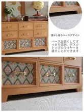 サンシン 家具 アメリカンカントリー風 書 desk & 引き出し付き木製収納ボックス【ヴィンテージデザイン】