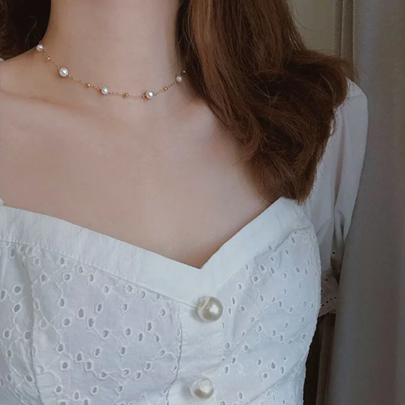 14K包金パールネックレス：満天の星デザインで女性らしさを際立たせる