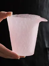 クリスタルガラス製 日本風 ティーサーバー【高級感あるハンマーテクスチャ・ピンクカラー】