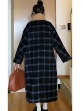 羊毛製 ヴィンテージチェック柄コート【秋冬用・中長丈・厚手】