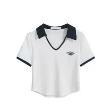 大きいサイズ ポロ襟短袖Tシャツ【レトロスタイル・体型カバー・夏用】