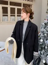 黒のショートスーツダウンジャケット【厚手・冬用・女性用】
