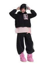 黒いリボン付きウサギダウンジャケット