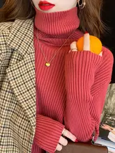白色 ハイネックニット女性用【厚手・スタイリッシュ・積み上げ襟】