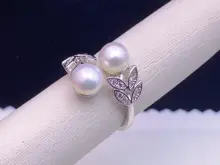 真珠の微小ジルコニアリング【ダブルパール・麦穂デザイン】（セットアップ対応）