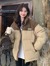 灯芯绒デザインのダウンコート【冬用・女性用・ハイエンドな個性的なスタイル】