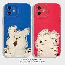 電話ケース 小さな犬 油絵 創造的 カップル向け iPhone 15 Pro Max アップル 13 ファーウェイ Mate 60 シャオミ 14 Pro 新型 12 OPPO グ荣耀 90 一加 11