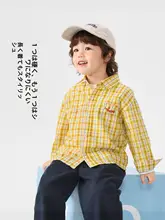 男の子用チェック柄長袖シャツ【春秋用・かわいいデザイン】