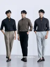 イタリアンデザイン半開きビジネスシャツ【メンズ・イージーケア・カジュアル・クール】