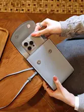 大人かわいい 磁気留め付きレディース携帯電話用ショルダーバッグ【カジュアル・牛革・斜め掛け】
