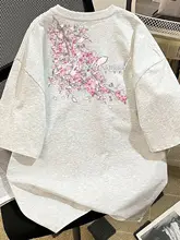 桜のプリントが美しい夏用メンズTシャツ【綿素材・ゆったりデザイン】（セットアップ対応）